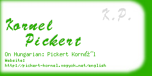 kornel pickert business card